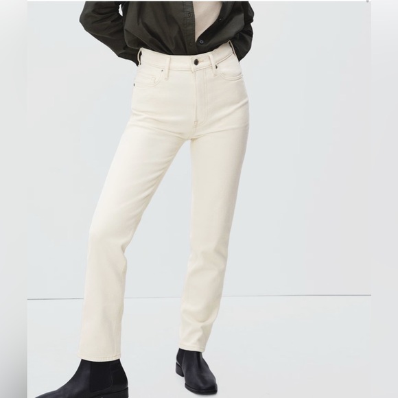 Everlane The Original Cheeky High Rise Ecru Crop Jeans - Picture 1 of 7